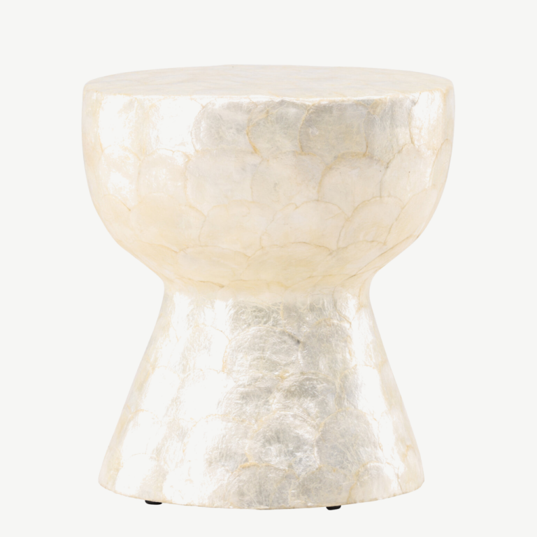 Beež kapiz-kestaga diivanilaud Sandön (ø40 cm) - 61805-111
