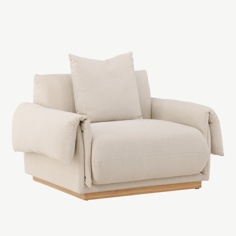 Beež linase kattega tugitool Mollösund, tammepuidust jalgadega, 61804-256 – 4