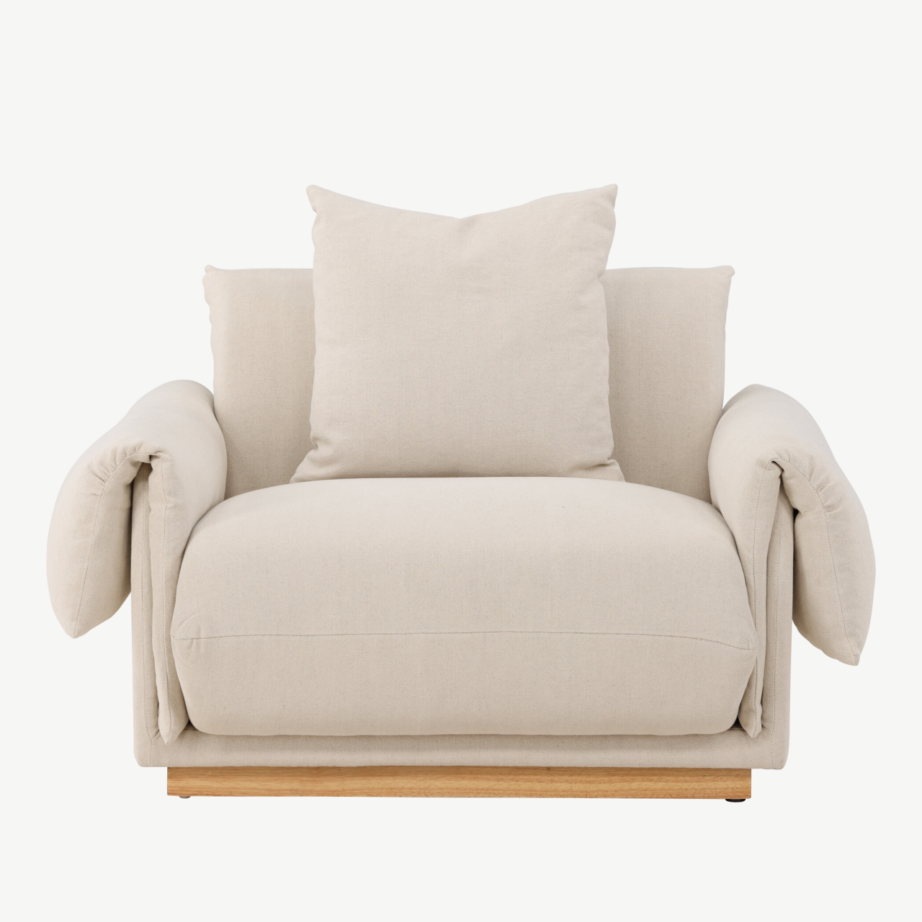 Beež linase kattega tugitool Mollösund, tammepuidust jalgadega, 61804-256 – 5