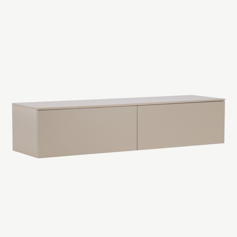 Beež madal MDF sahtelkapp Frihamn (160x45x35 cm) - 30083-102