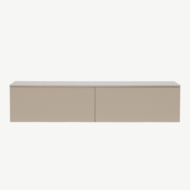 Beež madal MDF sahtelkapp Frihamn (160x45x35 cm) - 30083-102