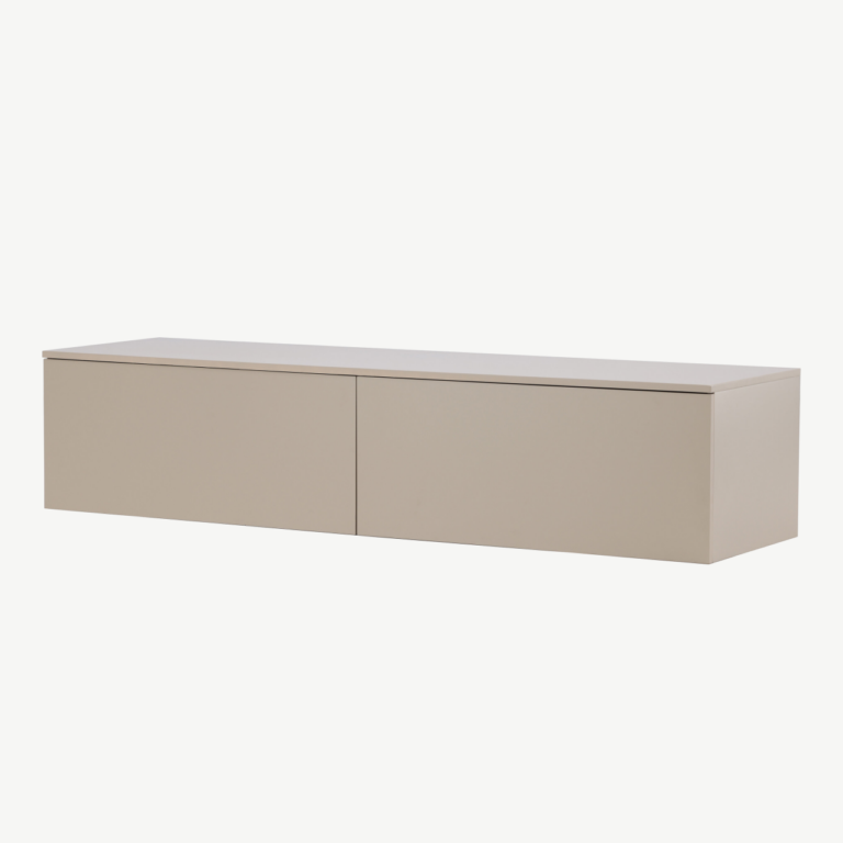 Beež madal MDF sahtelkapp Frihamn (160x45x35 cm) - 30083-102