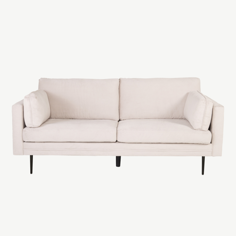 Beež manchesterkangaga 3-kohaline diivan Boom mustade metalljalgadega, GR19262 – 2