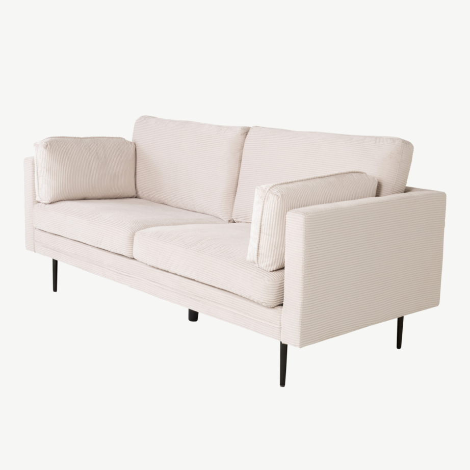 Beež manchesterkangaga 3-kohaline diivan Boom mustade metalljalgadega, GR19262 – 4