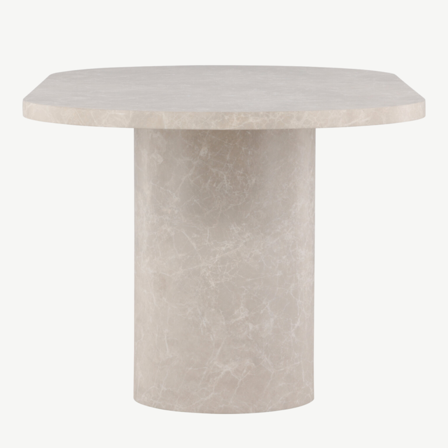 Beež marmori mustriga MDF söögilaud Narvik 100×200 cm, 61929-102 – 2