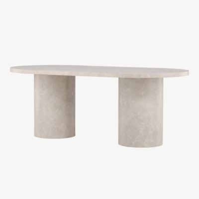 Beež marmori mustriga MDF söögilaud Narvik 100x200 cm - 61929-102