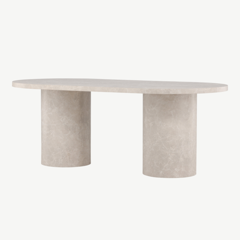 Beež marmori mustriga MDF söögilaud Narvik 100x200 cm - 61929-102