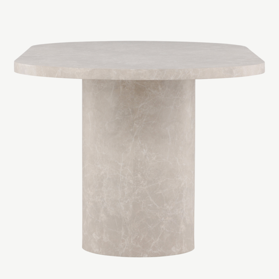 Beež marmori mustriga MDF söögilaud Narvik 100×200 cm, 61929-102 – 7