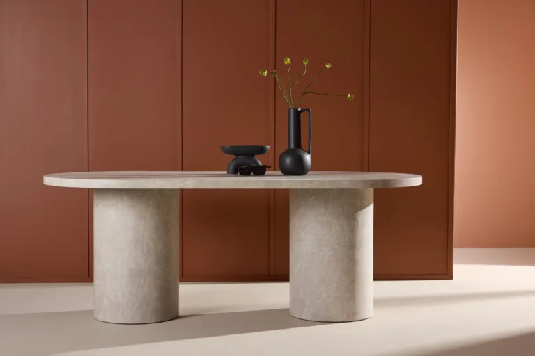 Beež marmori mustriga MDF söögilaud Narvik 100x200 cm - 61929-102