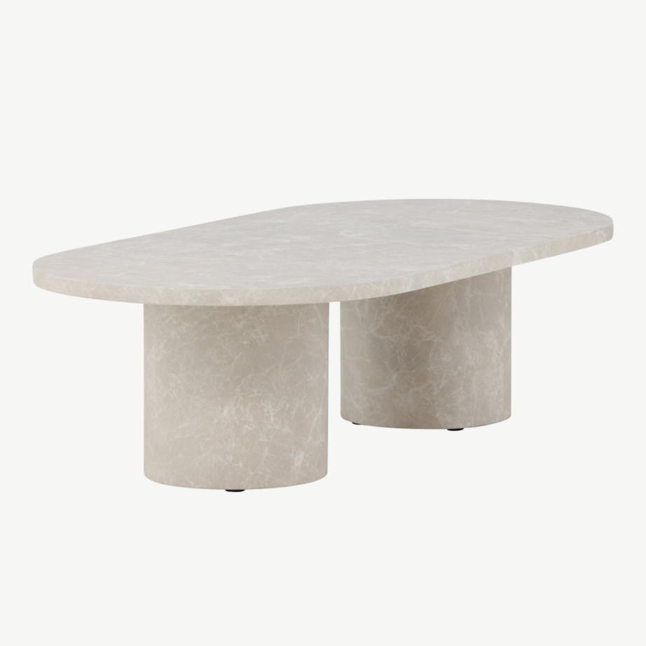 Beež marmoriilmega MDF kohvilaud Narvik, 120×60 cm, 62043-102 – 3