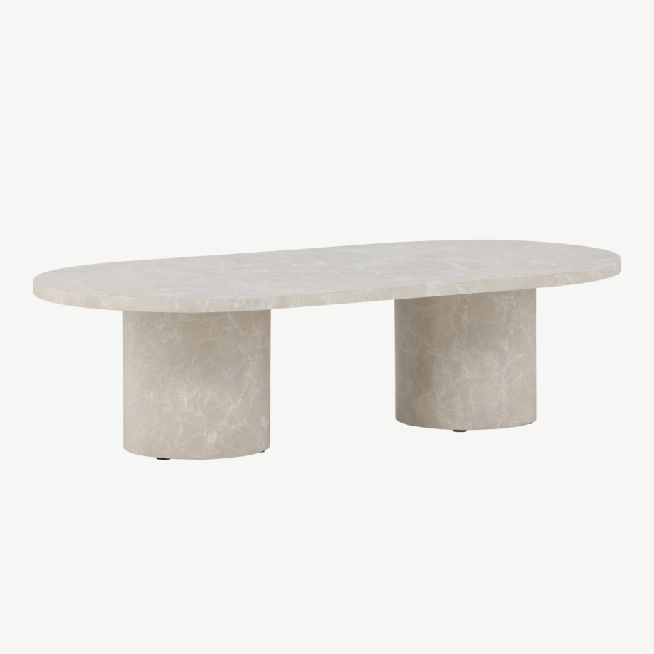 Beež marmoriilmega MDF kohvilaud Narvik, 120×60 cm, 62043-102 – 4