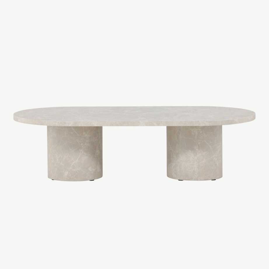 Beež marmoriilmega MDF kohvilaud Narvik, 120×60 cm, 62043-102 – 5