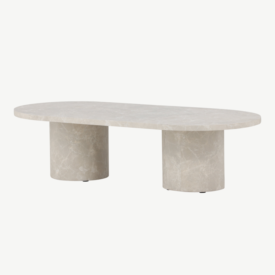 Beež marmoriilmega MDF kohvilaud Narvik, 120×60 cm, 62043-102