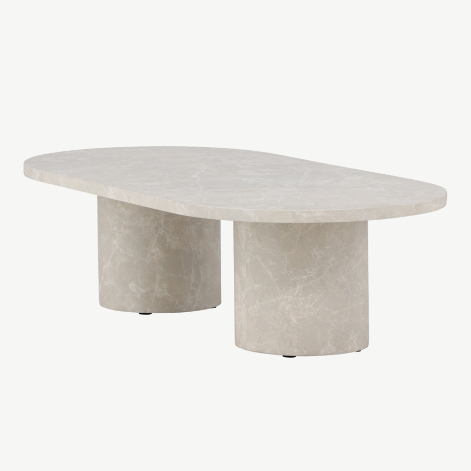 Beež marmoriilmega MDF kohvilaud Narvik, 120×60 cm, 62043-102 – 6