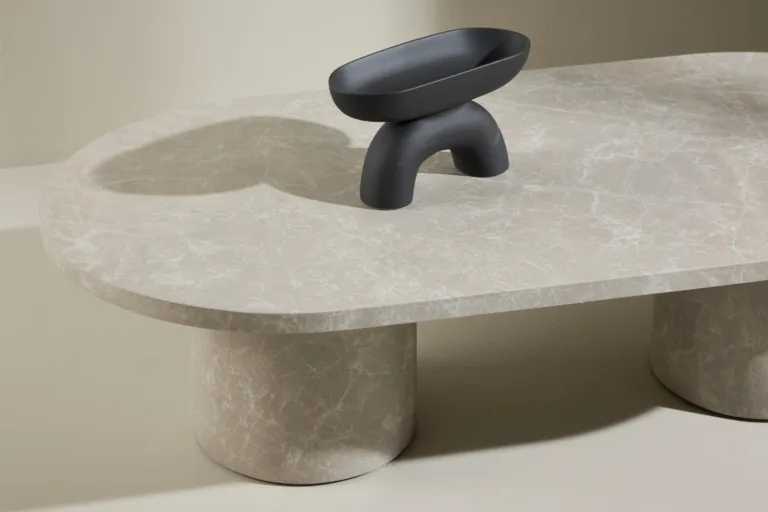 Beež marmoriilmega MDF kohvilaud Narvik, 120x60 cm - 62043-102