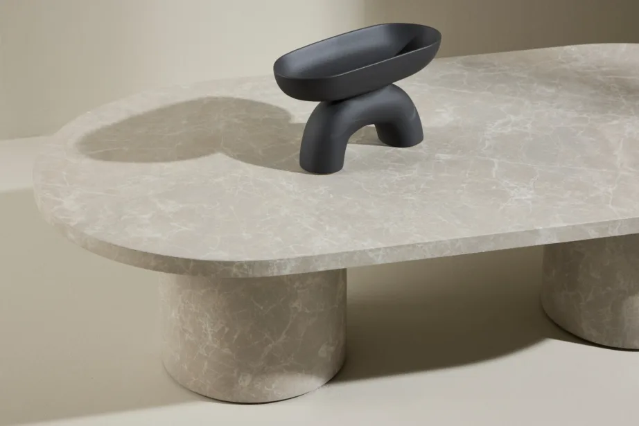 Beež marmoriilmega MDF kohvilaud Narvik, 120×60 cm, 62043-102 – 9