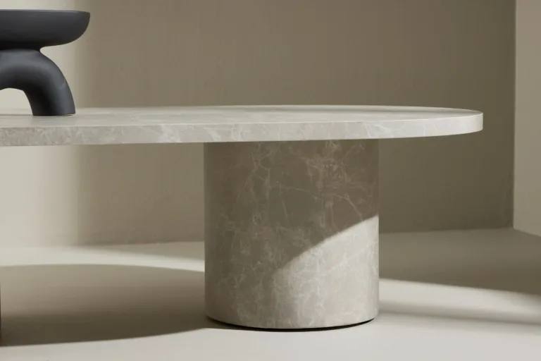 Beež marmoriilmega MDF kohvilaud Narvik, 120x60 cm - 62043-102