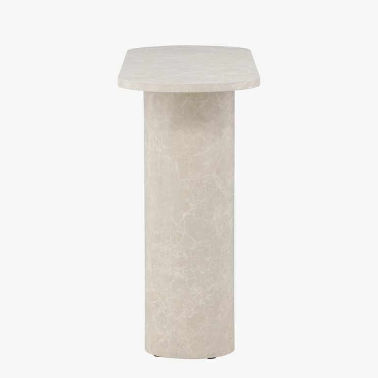 Beež marmormustriga MDF abilaud Narvik (130x40x80 cm) - 62053-102