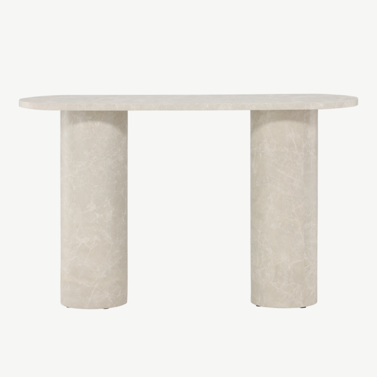Beež marmormustriga MDF abilaud Narvik (130x40x80 cm) - 62053-102
