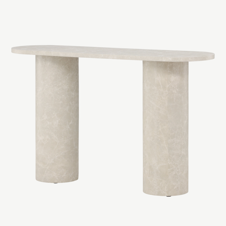 Beež marmormustriga MDF abilaud Narvik (130x40x80 cm) - 62053-102