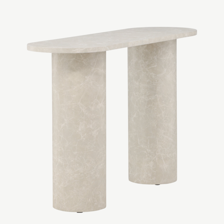 Beež marmormustriga MDF abilaud Narvik (130x40x80 cm) - 62053-102