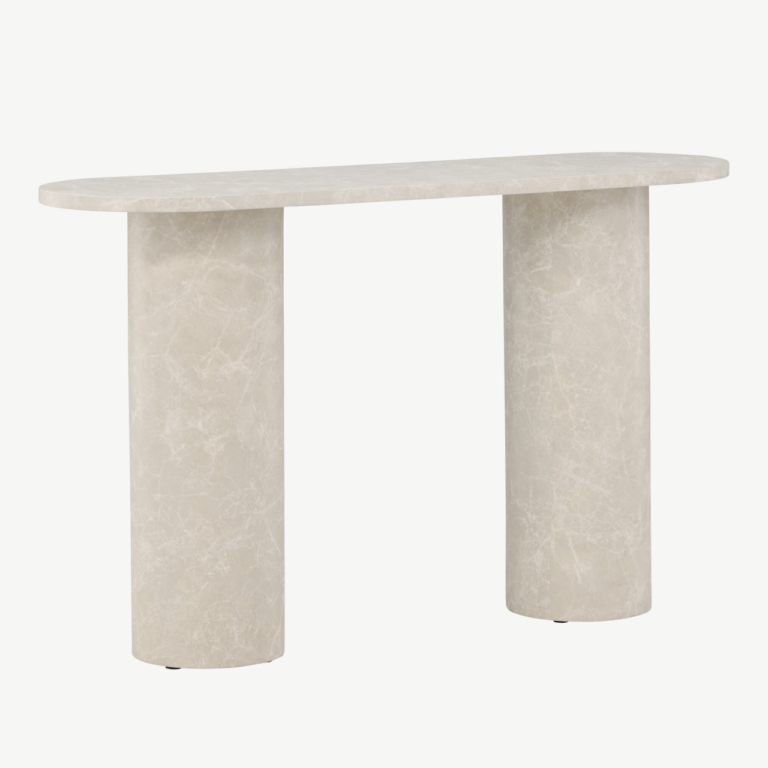 Beež marmormustriga MDF abilaud Narvik (130x40x80 cm) - 62053-102