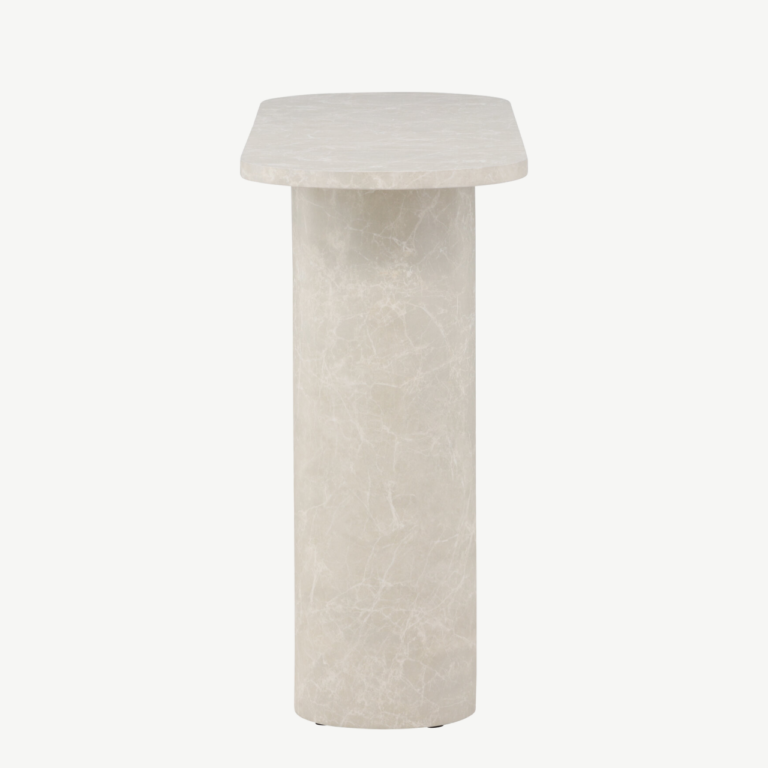 Beež marmormustriga MDF abilaud Narvik (130x40x80 cm) - 62053-102