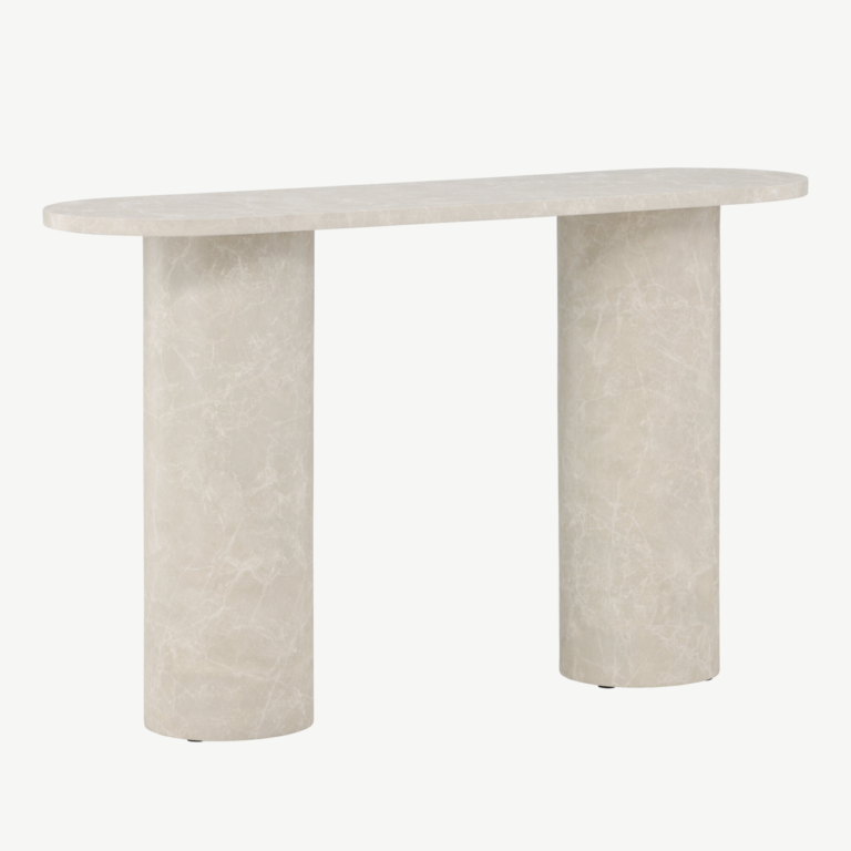 Beež marmormustriga MDF abilaud Narvik (130x40x80 cm) - 62053-102
