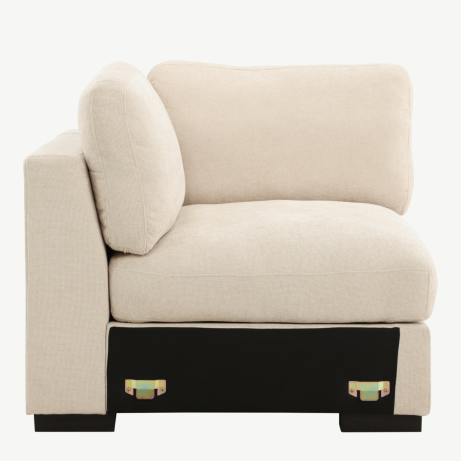 Beež mooduldiivani nurgaosa Salerno sarjast (polüesterkattega, mustad jalad), 62002-102 – 2