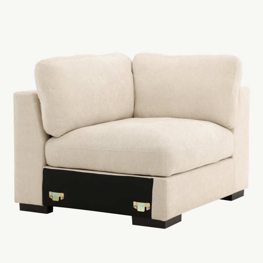 Beež mooduldiivani nurgaosa Salerno sarjast (polüesterkattega, mustad jalad), 62002-102 – 3