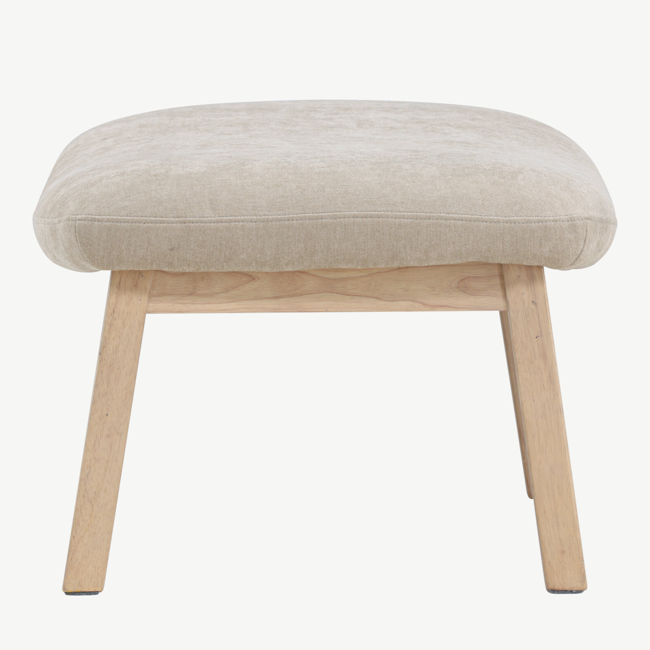 Beež ottoman Rile, valge peitsiga kummipuu jalad, 70x60x42 cm - 62029-120