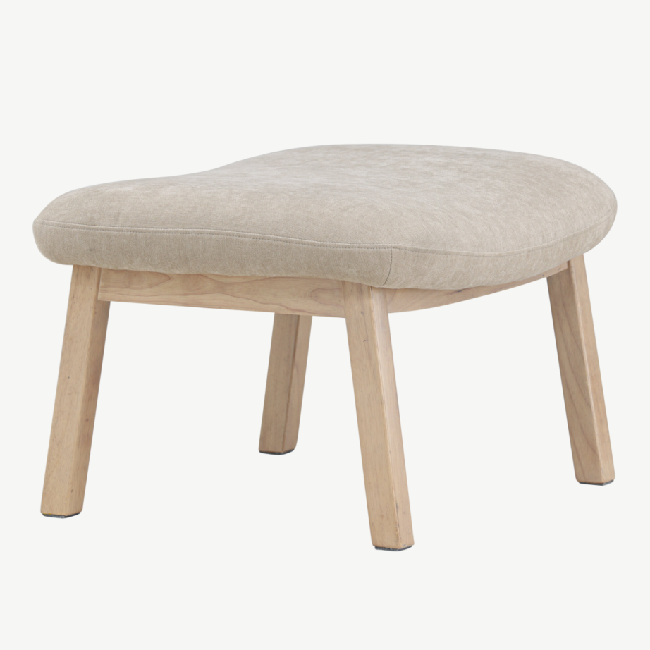 Beež ottoman Rile, valge peitsiga kummipuu jalad, 70x60x42 cm, 62029-120 – 6