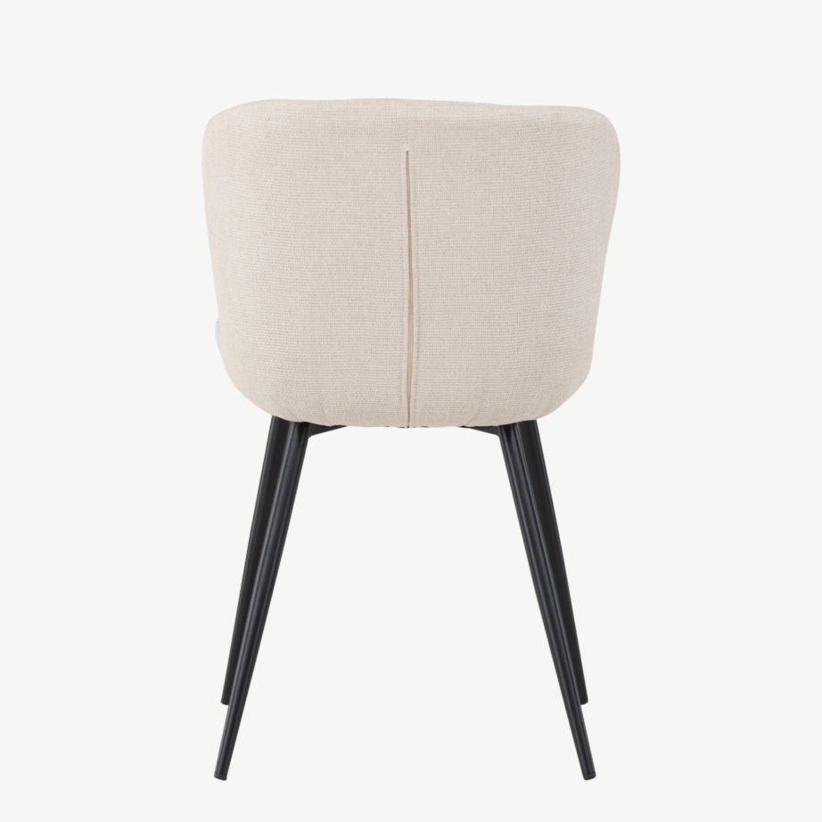 Beež polsterdatud söögitool Lily mustade metalljalgadega, 62034-112 – 3