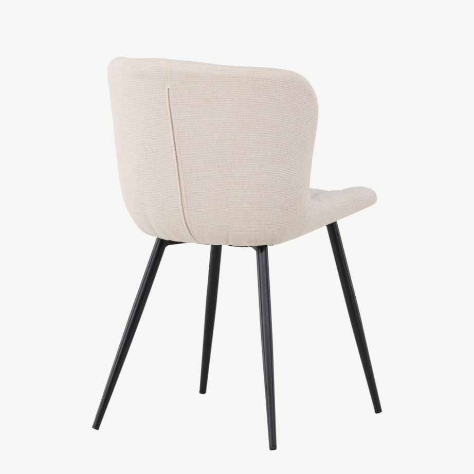 Beež polsterdatud söögitool Lily mustade metalljalgadega, 62034-112 – 4