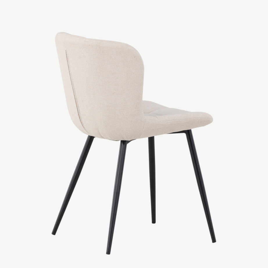 Beež polsterdatud söögitool Lily mustade metalljalgadega, 62034-112 – 5