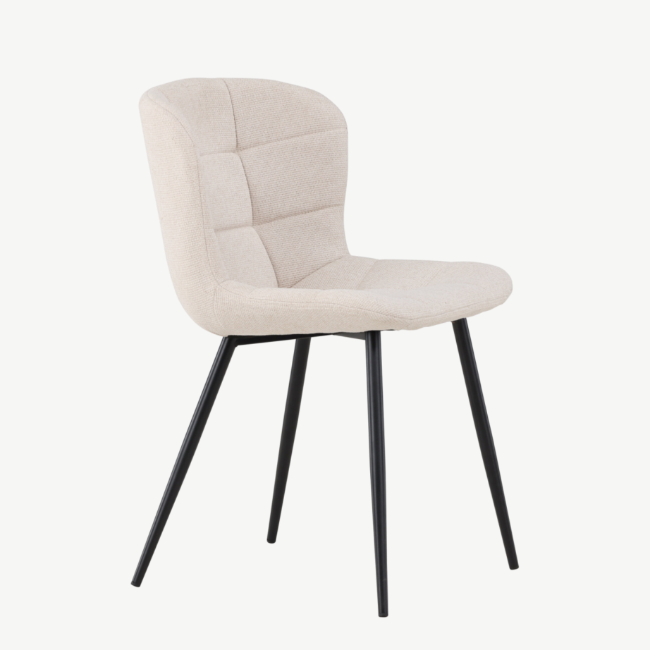 Beež polsterdatud söögitool Lily mustade metalljalgadega, 62034-112 – 6