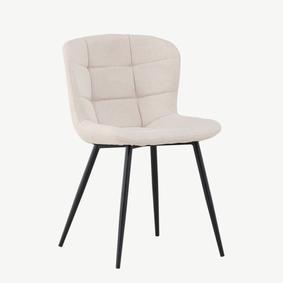 Beež polsterdatud söögitool Lily mustade metalljalgadega, 62034-112 – 7