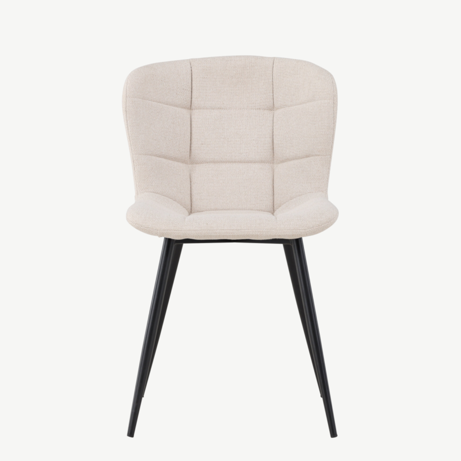 Beež polsterdatud söögitool Lily mustade metalljalgadega, 62034-112 – 8