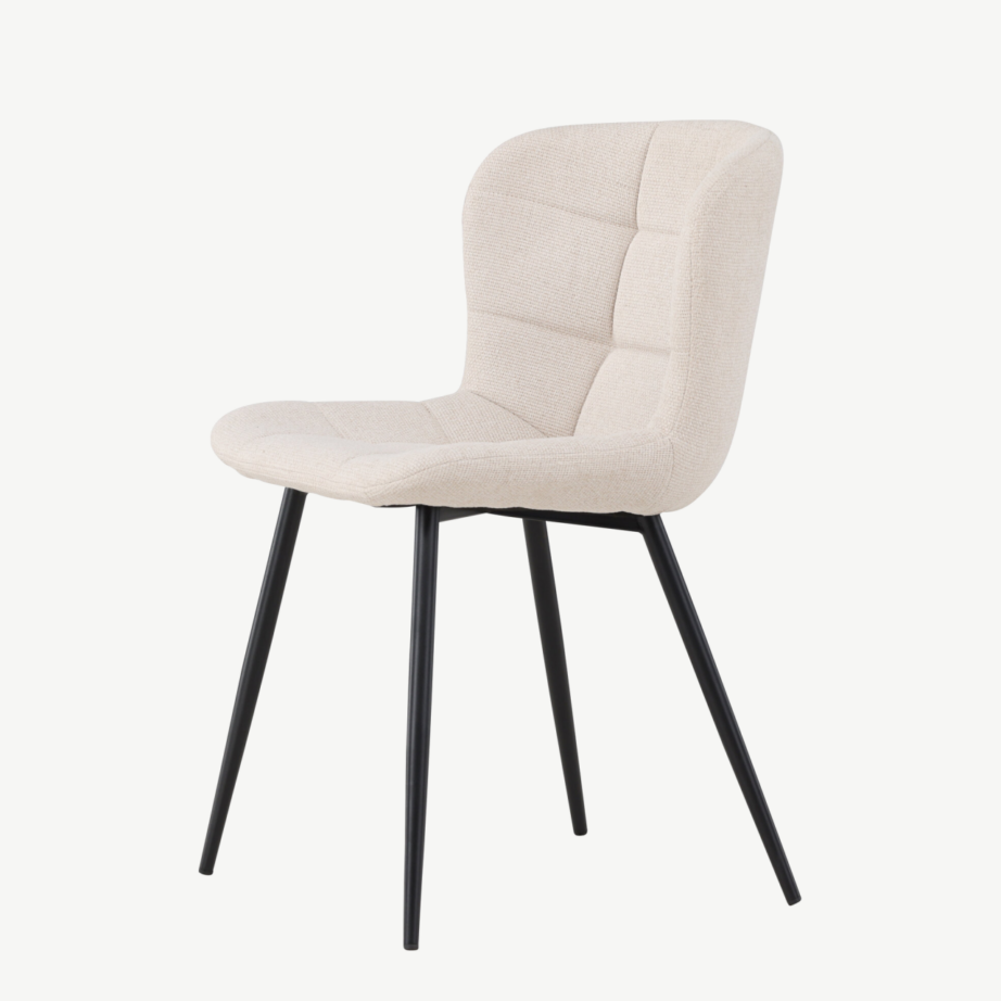 Beež polsterdatud söögitool Lily mustade metalljalgadega, 62034-112 – 9