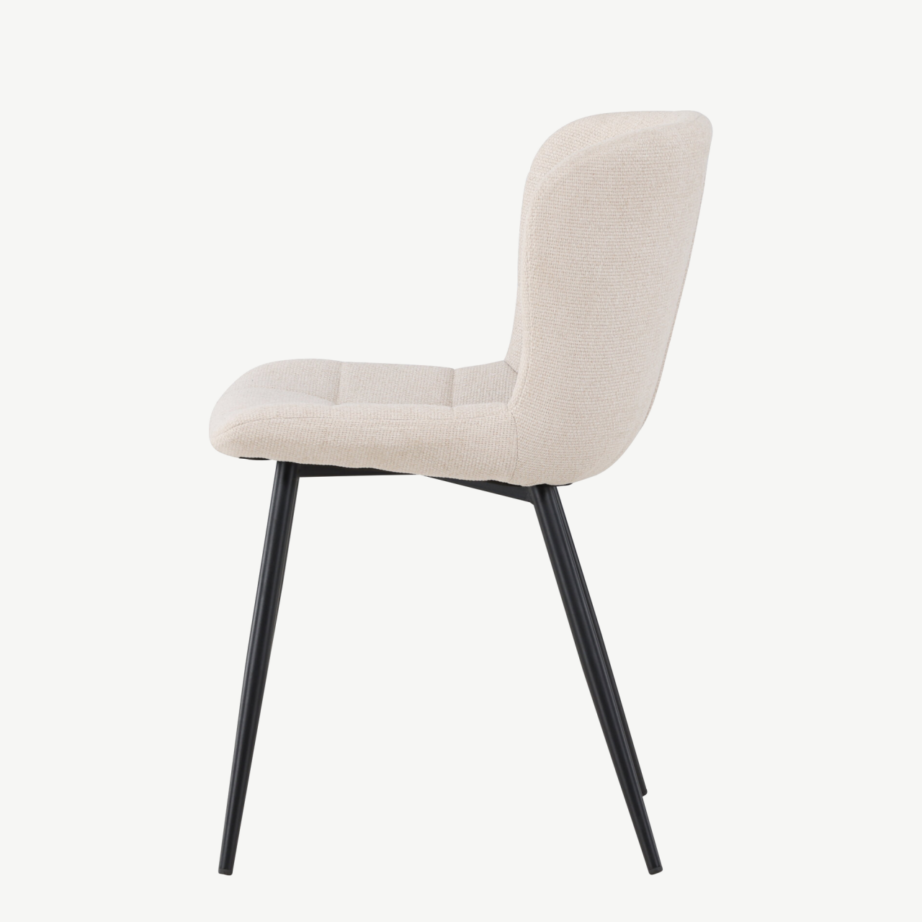 Beež polsterdatud söögitool Lily mustade metalljalgadega, 62034-112 – 10