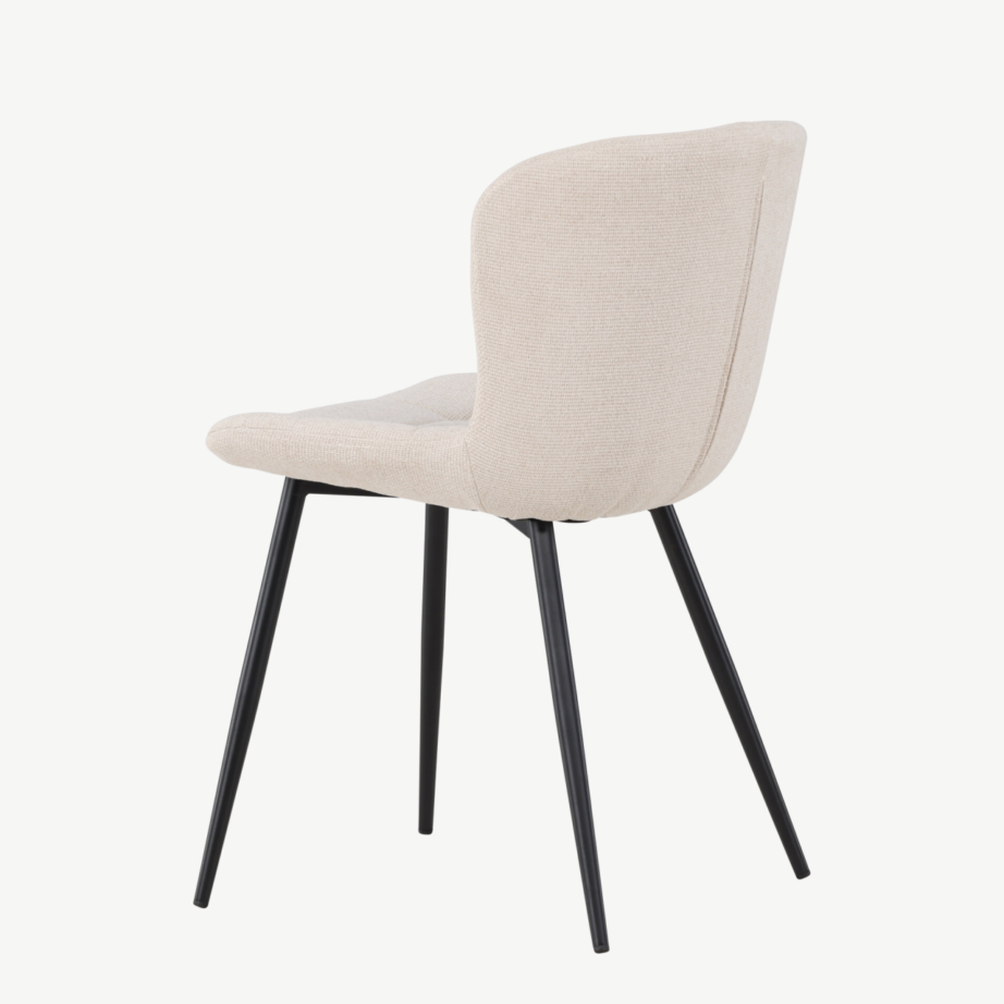 Beež polsterdatud söögitool Lily mustade metalljalgadega, 62034-112 – 11