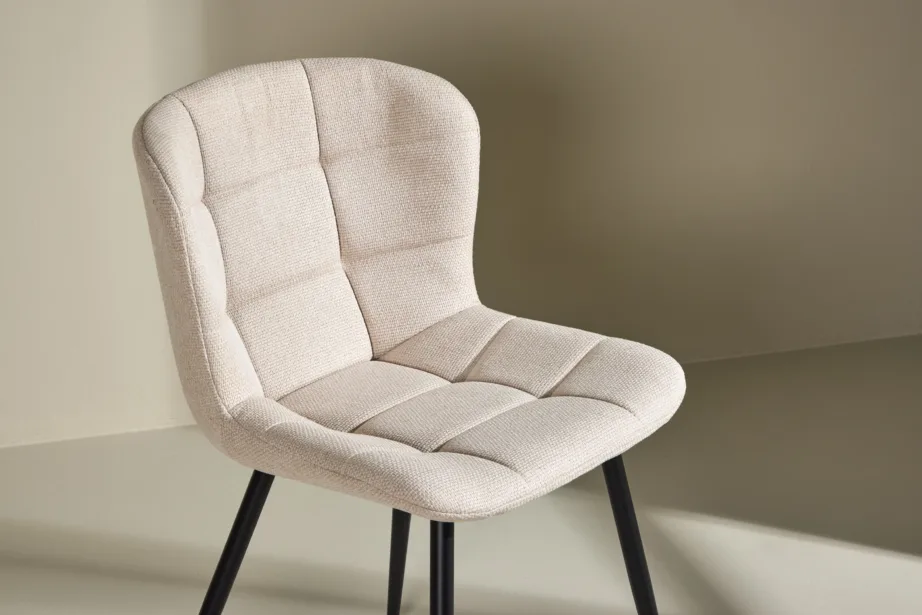 Beež polsterdatud söögitool Lily mustade metalljalgadega, 62034-112 – 14