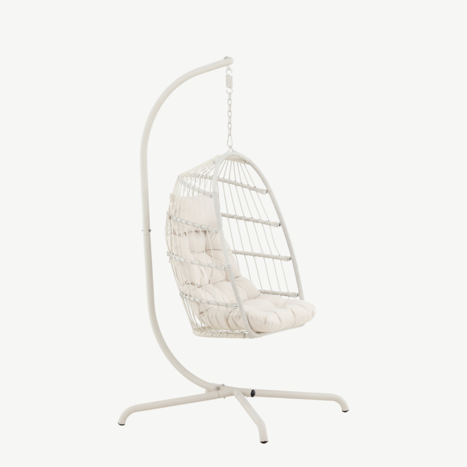 Beež rippkiik Trezza pehme polüestrist padjaga (terasraam, õuekasutuseks), 9799-222 – 3