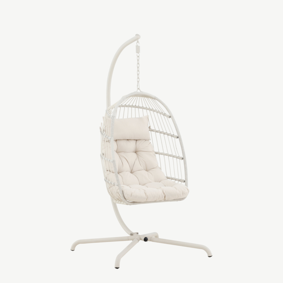 Beež rippkiik Trezza pehme polüestrist padjaga (terasraam, õuekasutuseks), 9799-222 – 4