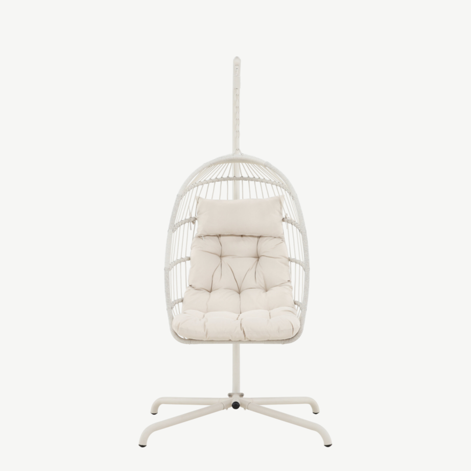 Beež rippkiik Trezza pehme polüestrist padjaga (terasraam, õuekasutuseks), 9799-222 – 5