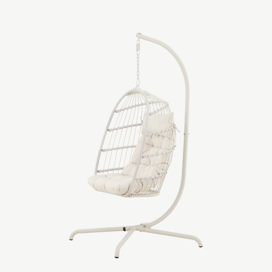 Beež rippkiik Trezza pehme polüestrist padjaga (terasraam, õuekasutuseks), 9799-222 – 6