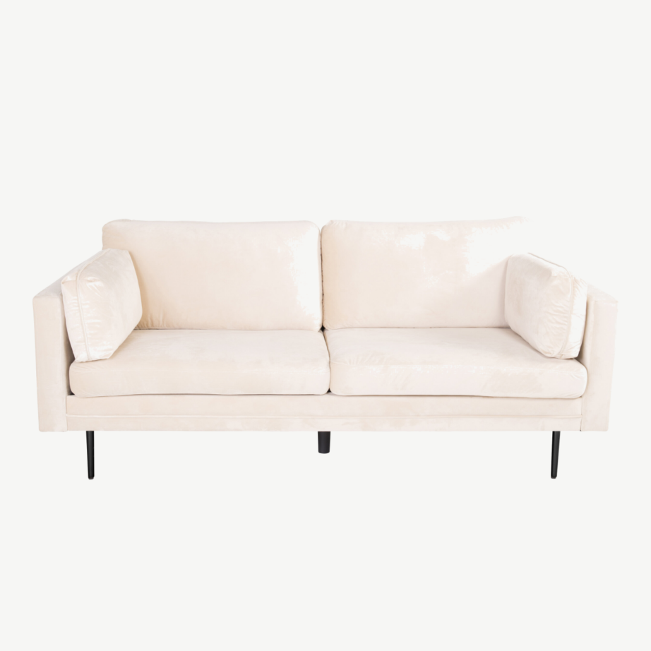 Beež sametist 3-kohaline diivan Boom (kõrged käetoed, mustad metalljalad), GR19265 – 2