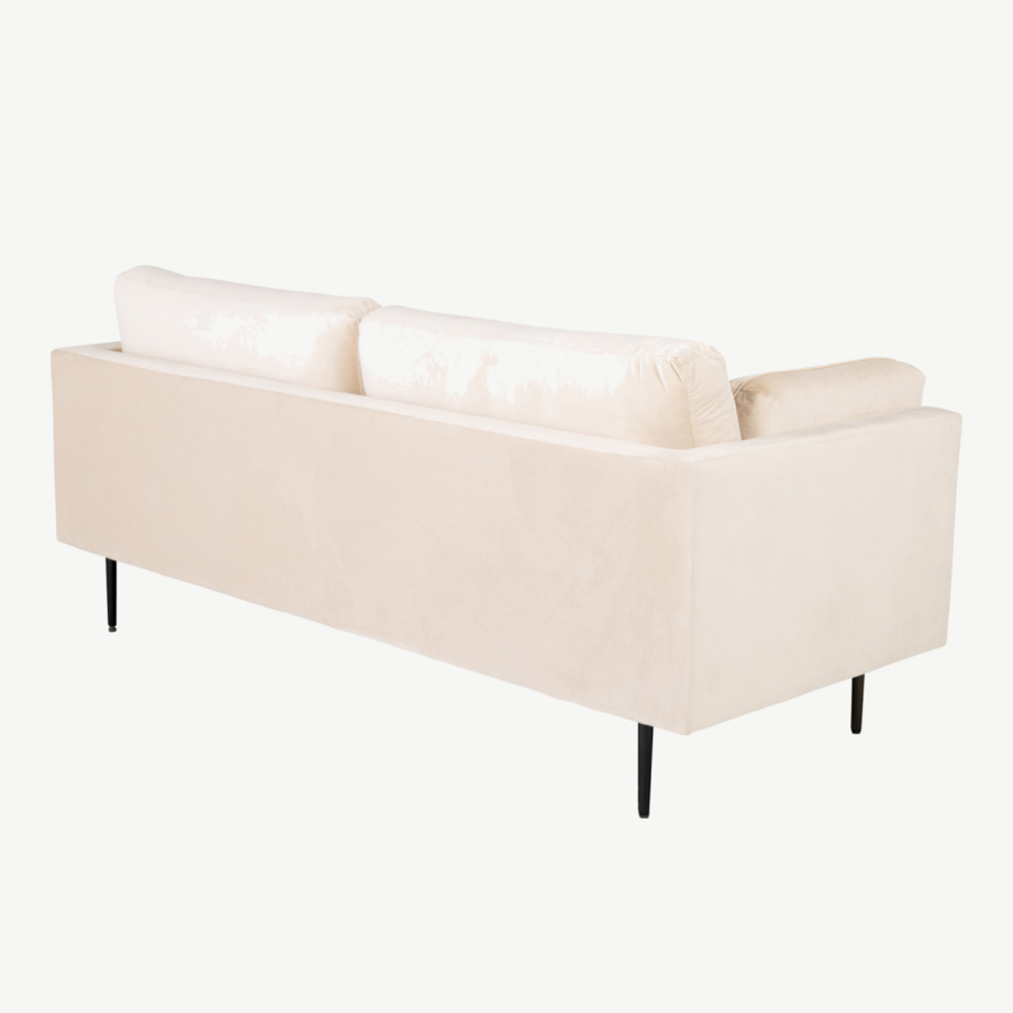 Beež sametist 3-kohaline diivan Boom (kõrged käetoed, mustad metalljalad), GR19265 – 3