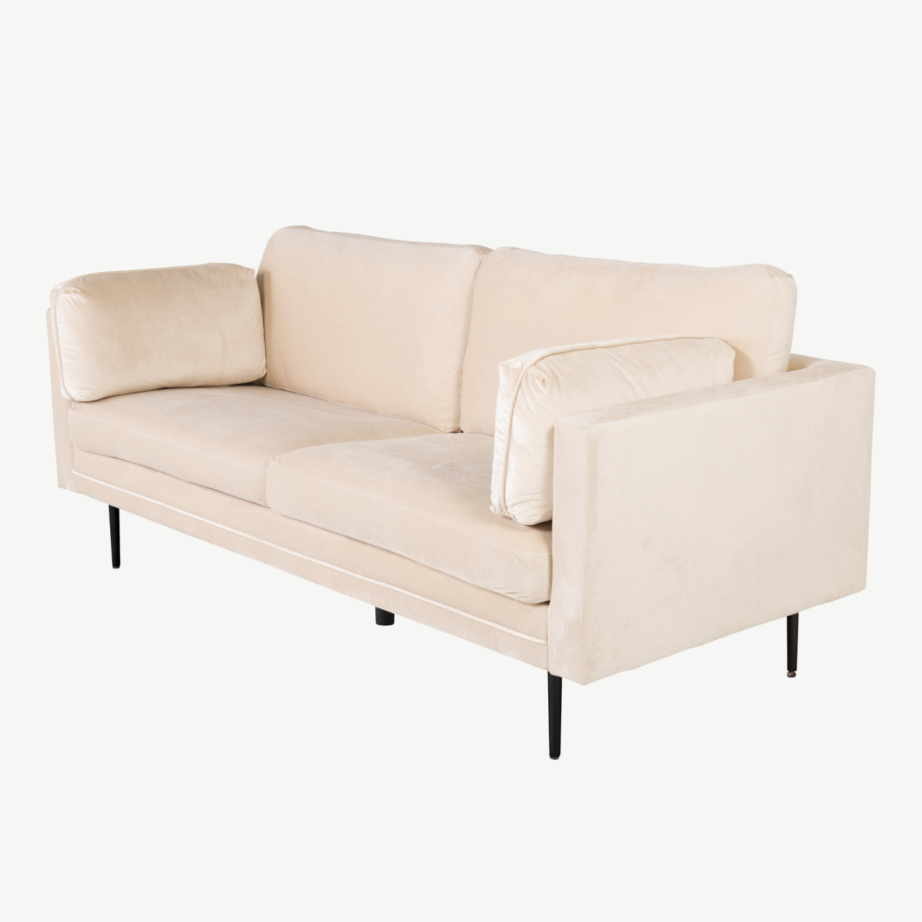 Beež sametist 3-kohaline diivan Boom (kõrged käetoed, mustad metalljalad), GR19265 – 4