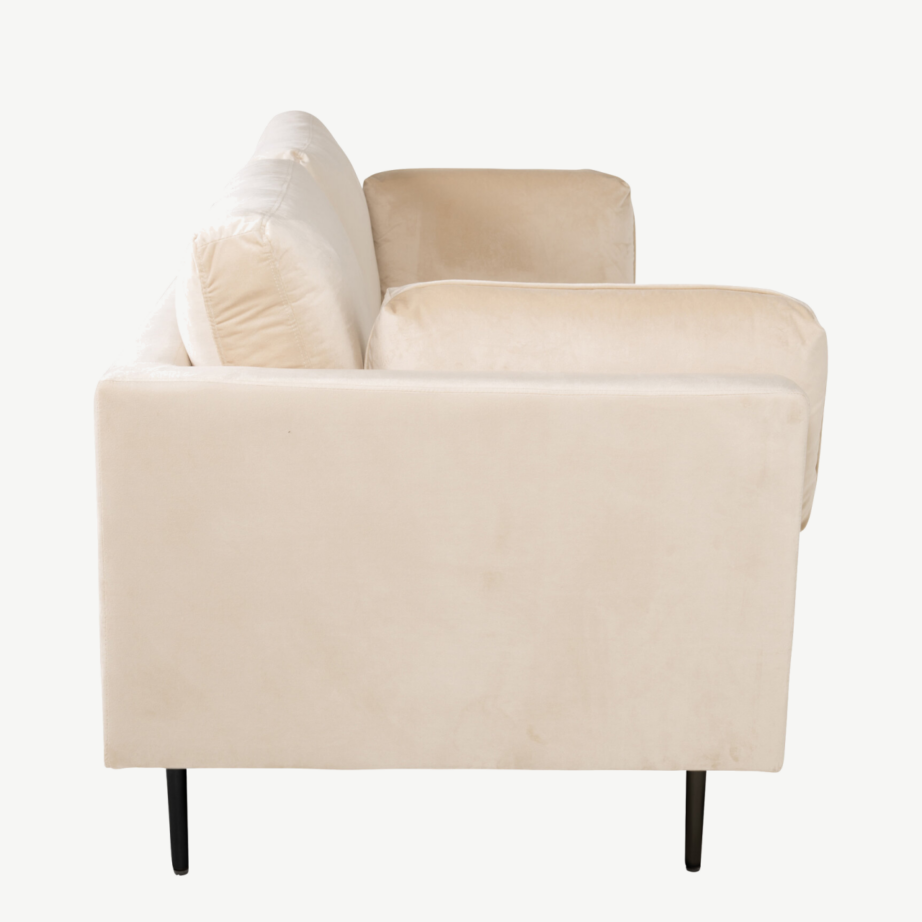 Beež sametist 3-kohaline diivan Boom (kõrged käetoed, mustad metalljalad), GR19265 – 5